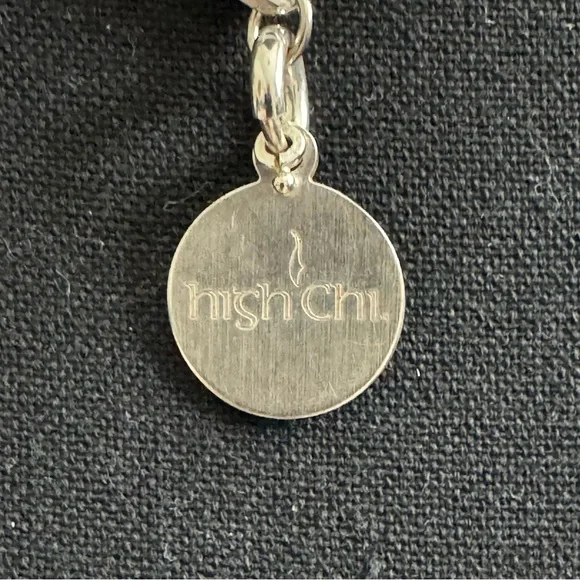 Elegant Solid Silver Necklace with Geometric Pendant Charged Energy by High Chi - Picture 4 of 6